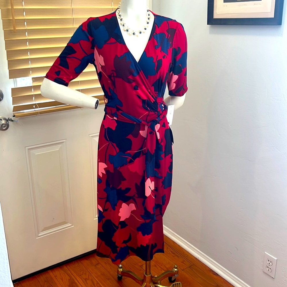 Brand New Donna Morgan Faux Wrap Dress Size 8